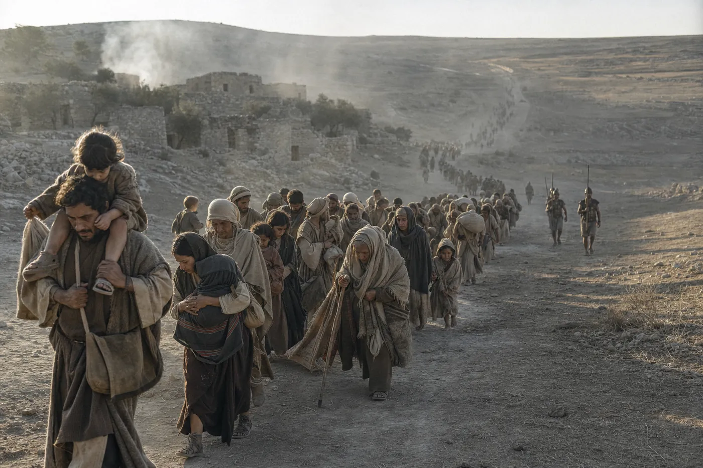 On the road into exile. Reconstruction.